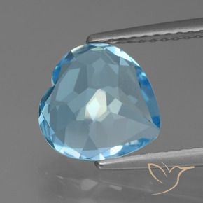 Topazio Celeste naturale da 3.02 ct, Cuore, VVS