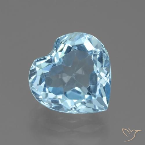 Topazio Celeste naturale da 2.83 ct, Cuore, VVS