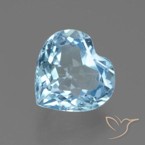 Topazio Celeste naturale da 2.83 ct, Cuore, VVS