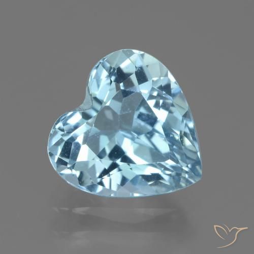 2.87ct Naturale Celeste Topazio, Cuore, VVS