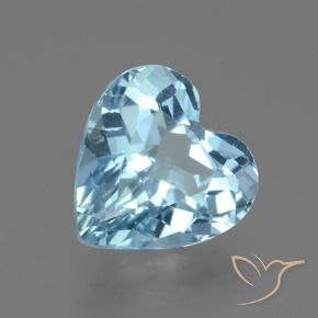 Topazio Celeste naturale da 2.87 ct, Cuore, VVS