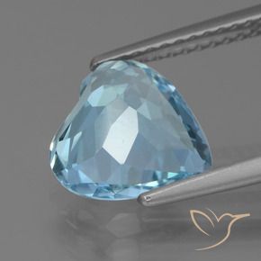 Topazio Celeste naturale da 2.87 ct, Cuore, VVS