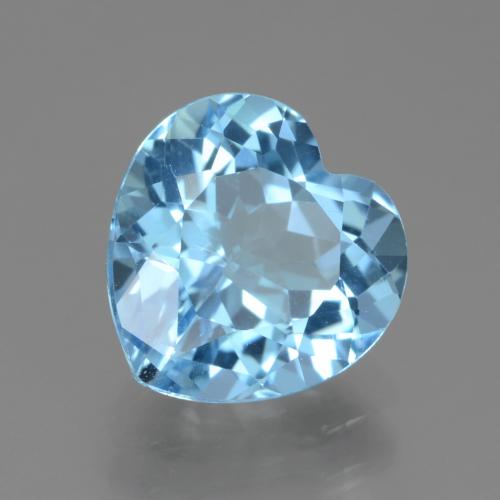 Topazio Blu svizzero naturale da 3.14 ct, Cuore, VVS