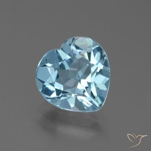 2.88ct Naturale Celeste Topazio, Cuore, VVS