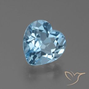 Topazio Celeste naturale da 2.86 ct, Cuore, VVS