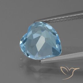 Topazio Celeste naturale da 2.86 ct, Cuore, VVS