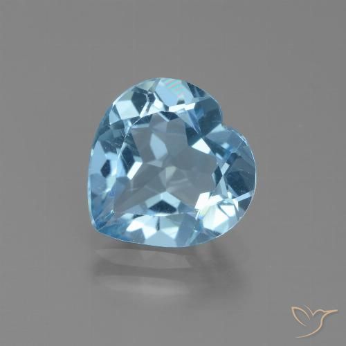 2.74ct Naturale Celeste Topazio, Cuore, VVS
