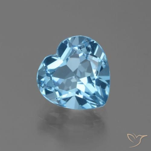 3.07ct Naturale Celeste Topazio, Cuore, VVS
