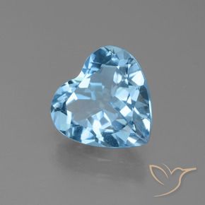 Topazio Celeste naturale da 2.73 ct, Cuore, VVS