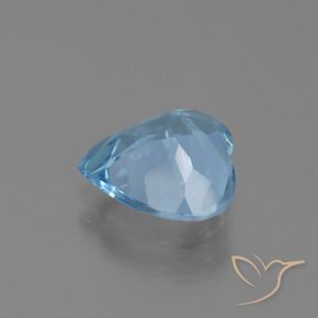 Topazio Celeste naturale da 2.73 ct, Cuore, VVS