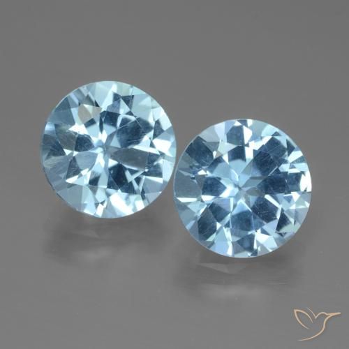 6.14ctw Naturale Blu svizzero Topazio, Rotondo, VS