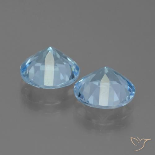 Gemme di Topazio Blu svizzero naturale da 6.14 ct, Rotondo, VS