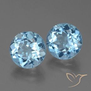 Gemme di Topazio Celeste naturale da 6.81 ct, Rotondo, VS