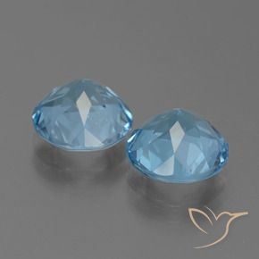 Gemme di Topazio Celeste naturale da 6.81 ct, Rotondo, VS