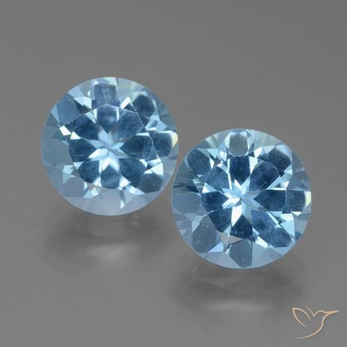 6.33ctw Naturale Blu svizzero Topazio, Rotondo, VS