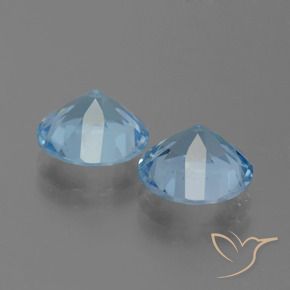 Gemme di Topazio Blu svizzero naturale da 6.33 ct, Rotondo, VS