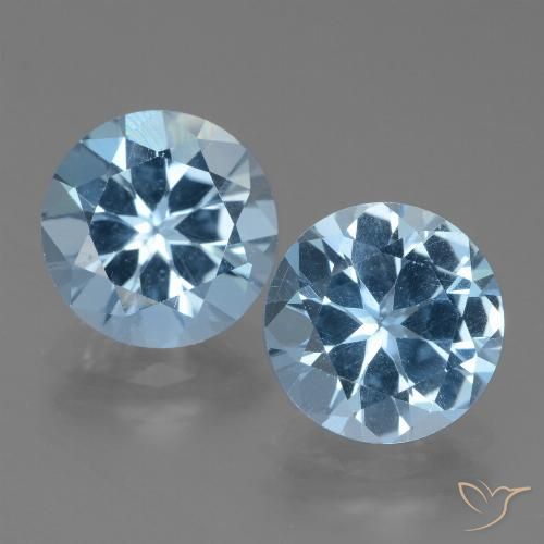 6.32ctw Naturale Blu svizzero Topazio, Rotondo, VS