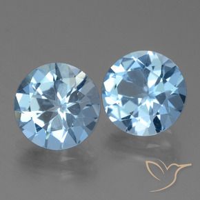Gemme di Topazio Blu svizzero naturale da 6.32 ct, Rotondo, VS