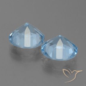 Gemme di Topazio Blu svizzero naturale da 6.32 ct, Rotondo, VS