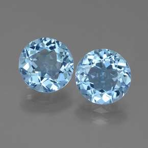 Topazio naturale blu da 6,75 ct, taglio rotondo, VVS-VS