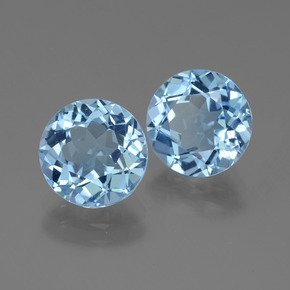 Topazio naturale blu da 6,75 ct, taglio rotondo, VVS-VS