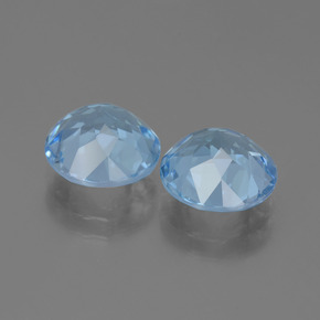 Topazio naturale blu da 6,75 ct, taglio rotondo, VVS-VS