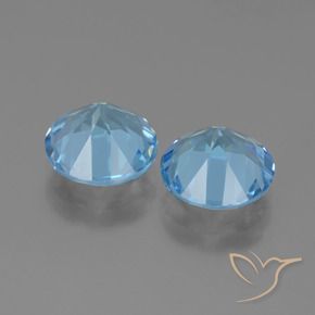 Gemme di Topazio Blu svizzero naturale da 6.20 ct, Rotondo, VS