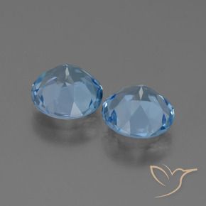Gemme di Topazio Blu svizzero naturale da 5.82 ct, Rotondo, VVS-VS