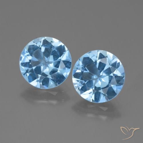 5.69ctw Naturale Blu svizzero Topazio, Rotondo, VVS