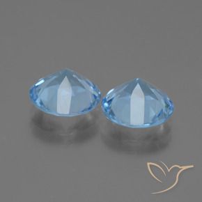 Gemme di Topazio Blu svizzero naturale da 5.69 ct, Rotondo, VVS