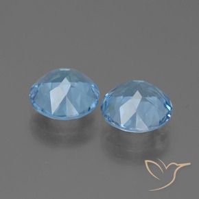 Gemme di Topazio Blu svizzero naturale da 6.34 ct, Taglio rotondo, VVS-VS