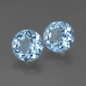 Topazio naturale blu da 6,28 ct, taglio rotondo, VVS-VS