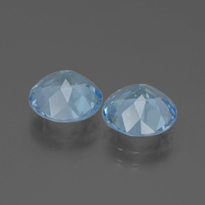 Topazio naturale blu da 6,28 ct, taglio rotondo, VVS-VS