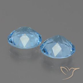 Gemme di Topazio Blu svizzero naturale da 6.07 ct, Rotondo, VS