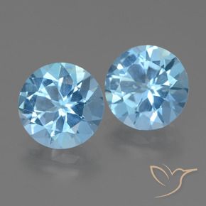 Gemme di Topazio Blu svizzero naturale da 6.30 ct, Rotondo, VS