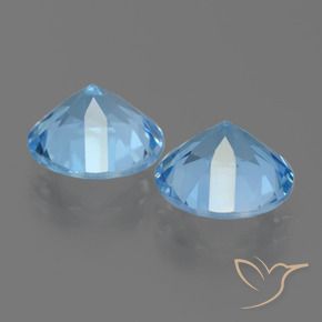 Gemme di Topazio Blu svizzero naturale da 6.30 ct, Rotondo, VS