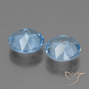 Gemme di Topazio Blu svizzero naturale da 5.97 ct, Rotondo, VS