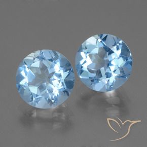 Gemme di Topazio Blu svizzero naturale da 5.99 ct, Rotondo, VS