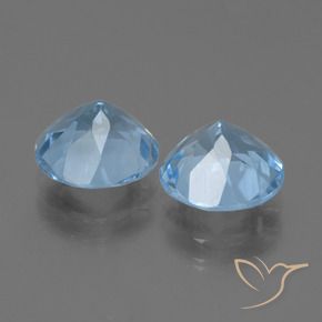 Gemme di Topazio Blu svizzero naturale da 5.99 ct, Rotondo, VS