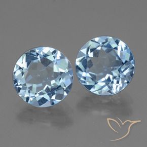 Gemme di Topazio Celeste naturale da 5.69 ct, Rotondo, VVS