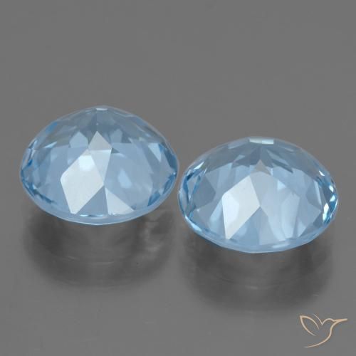 Gemme di Topazio Blu svizzero naturale da 6.51 ct, Rotondo, VVS