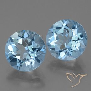 Gemme di Topazio Blu svizzero naturale da 6.62 ct, Taglio rotondo, VS