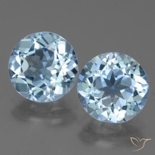 Topazio naturale blu da 6,27 ct, taglio rotondo, VVS-VS