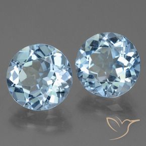 Topazio naturale blu da 6,27 ct, taglio rotondo, VVS-VS