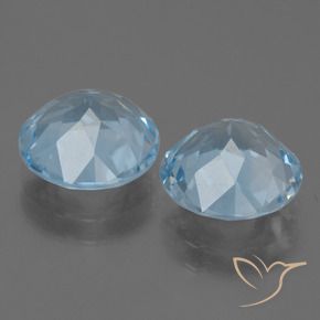 Topazio naturale blu da 6,27 ct, taglio rotondo, VVS-VS