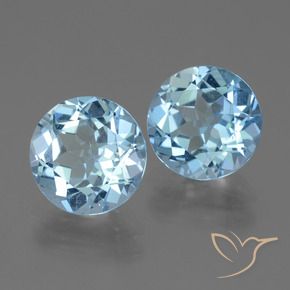 Topazio naturale blu da 6,42 ct, taglio rotondo, VVS