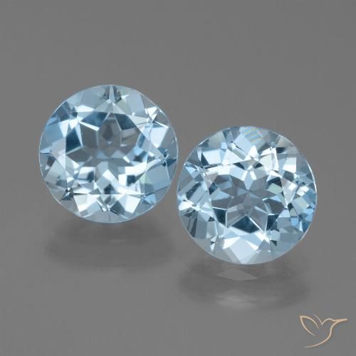 5.70ctw Naturale Celeste Topazio, Rotondo, VVS-VS