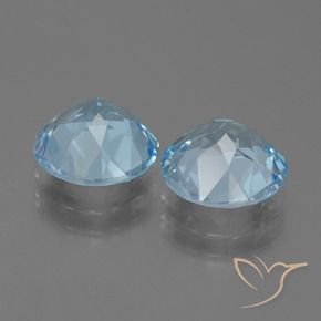 Gemme di Topazio Celeste naturale da 5.70 ct, Rotondo, VVS-VS