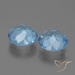 Gemme di Topazio Celeste naturale da 6.30 ct, Rotondo, VVS