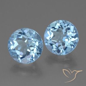 Gemme di Topazio Blu svizzero naturale da 6.70 ct, Rotondo, VVS-VS